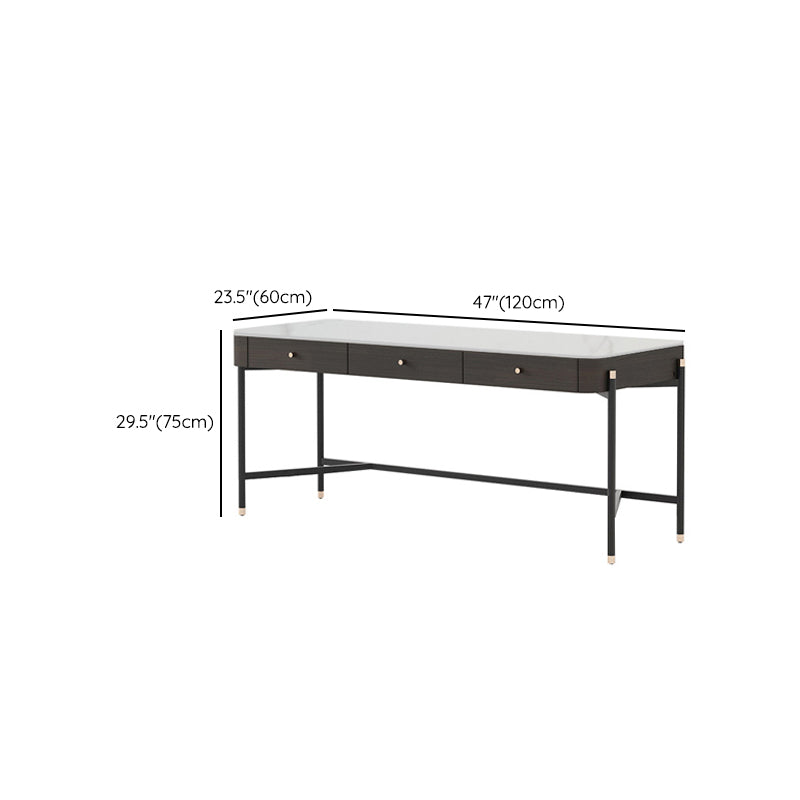 Rectangular Shaped Office Desk Conference Table 2 Legs Writing Desk in Black