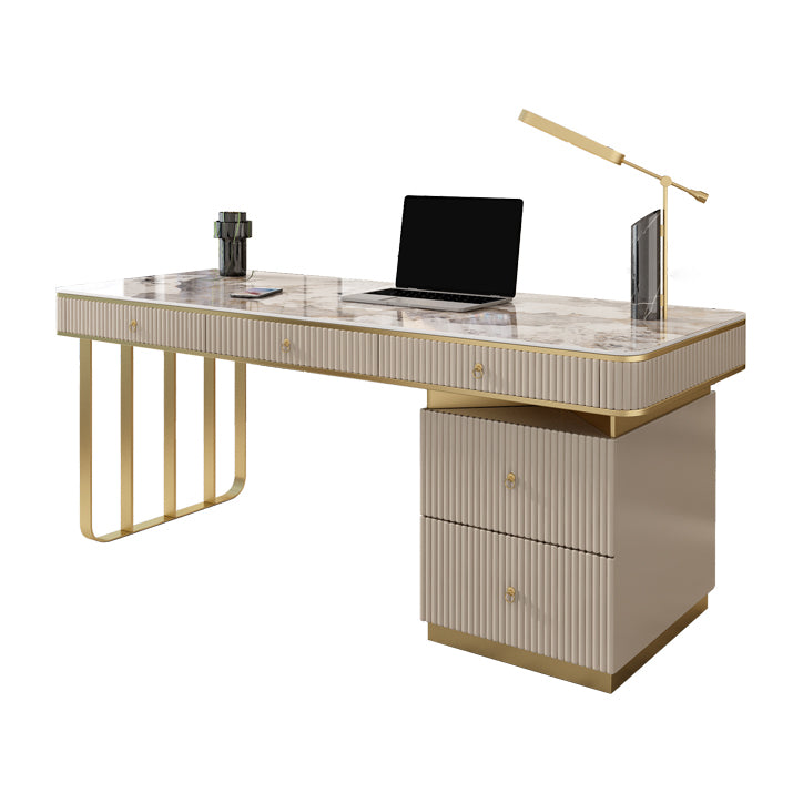 Modern Style Slate Top Office Desk 5 Drawers Writing Desk for Office