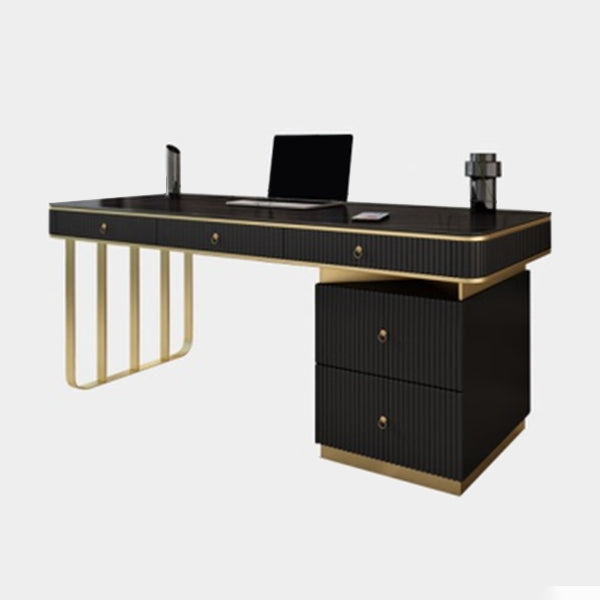 Modern Style Slate Top Office Desk 5 Drawers Writing Desk for Office