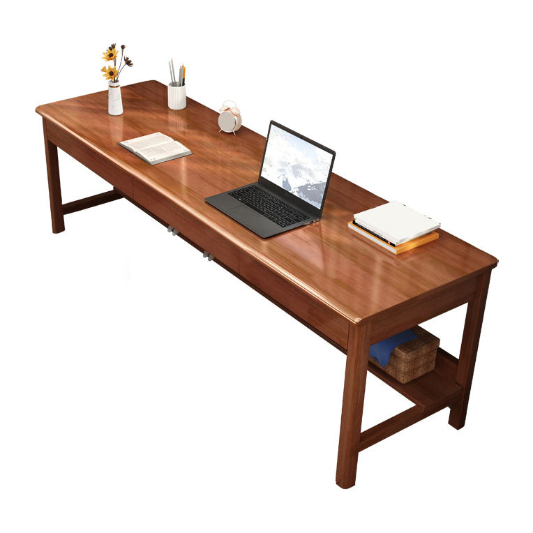 Wooden Office Desk Modern Rectangle H-Shape Base Writing Desk for Bedroom