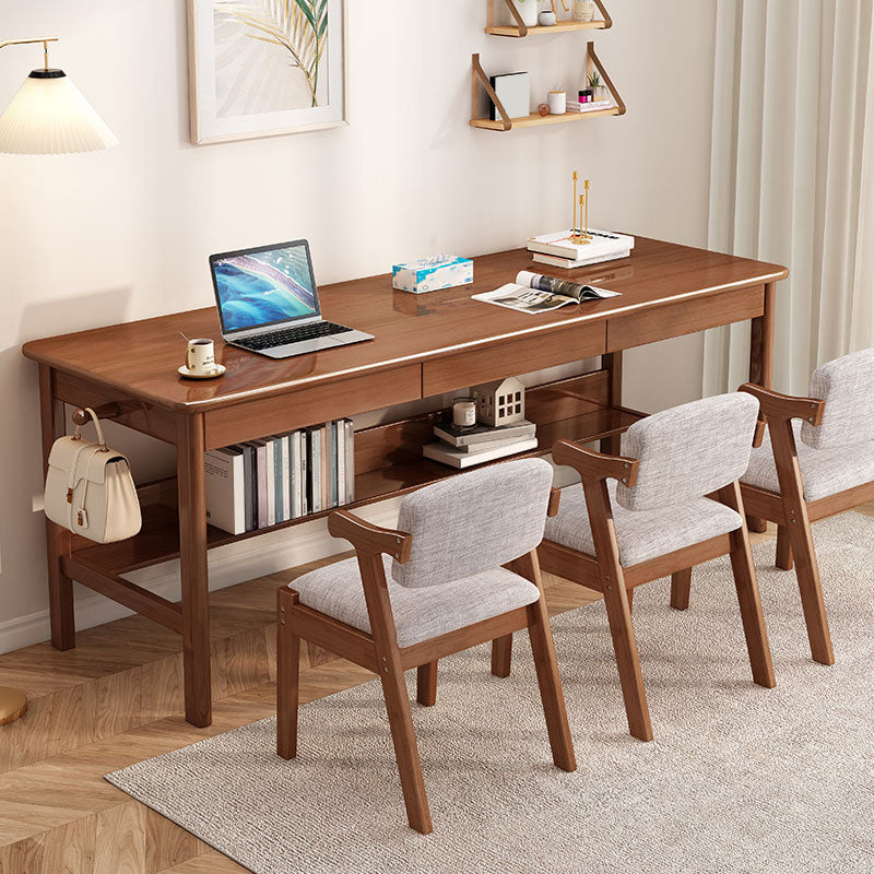 Wooden Office Desk Modern Rectangle H-Shape Base Writing Desk for Bedroom