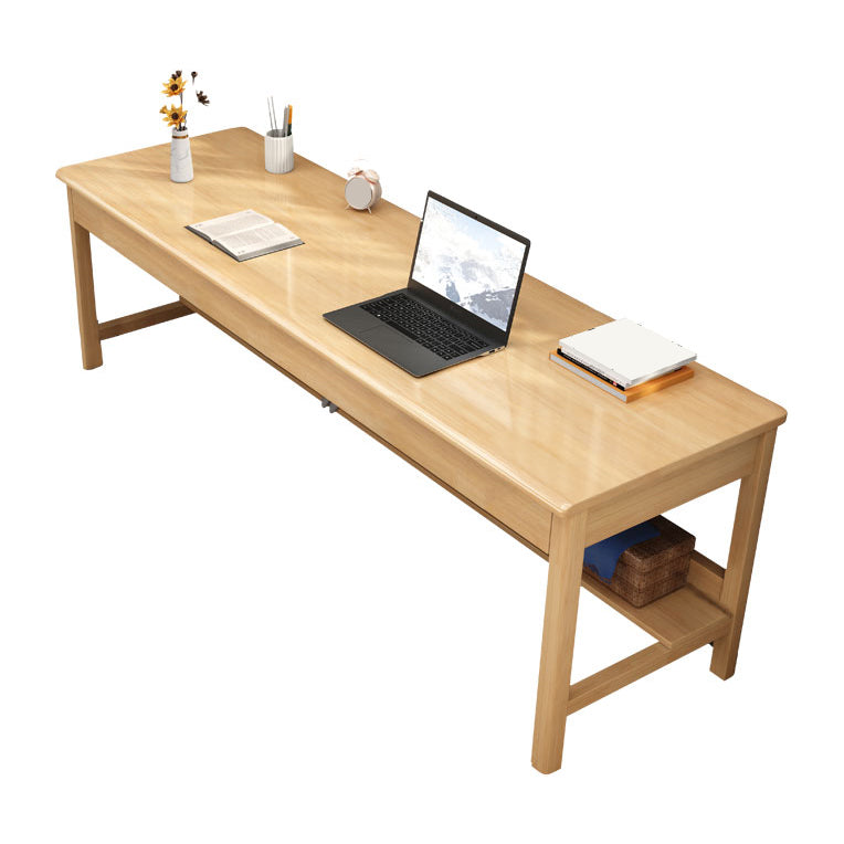 Wooden Office Desk Modern Rectangle H-Shape Base Writing Desk for Bedroom