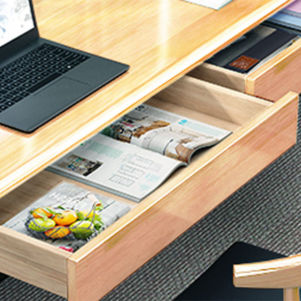 Wooden Office Desk Modern Rectangle H-Shape Base Writing Desk for Bedroom