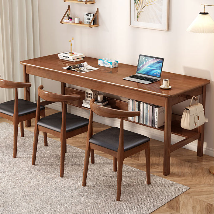 Wooden Office Desk Modern Rectangle H-Shape Base Writing Desk for Bedroom