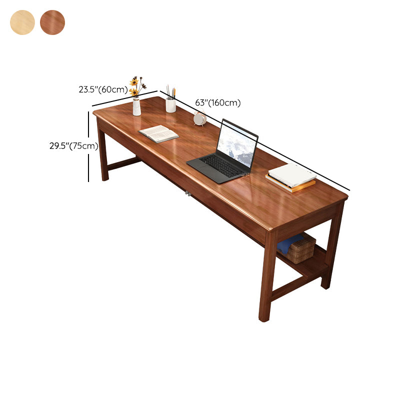 Wooden Office Desk Modern Rectangle H-Shape Base Writing Desk for Bedroom