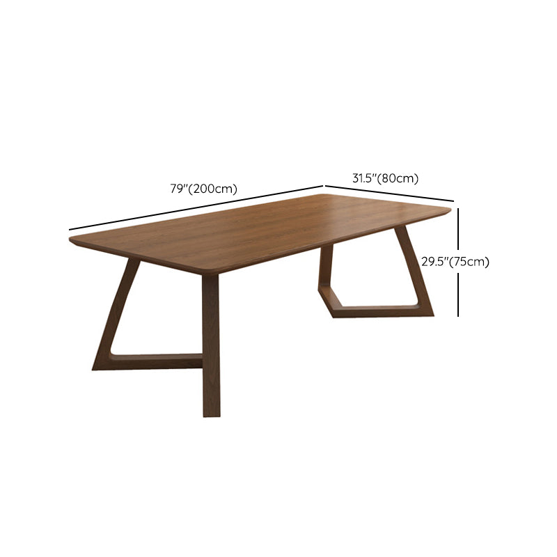 Modern Solid Wood Rectangle Writing Desk 29.53" Tall Sled Base Office Desk