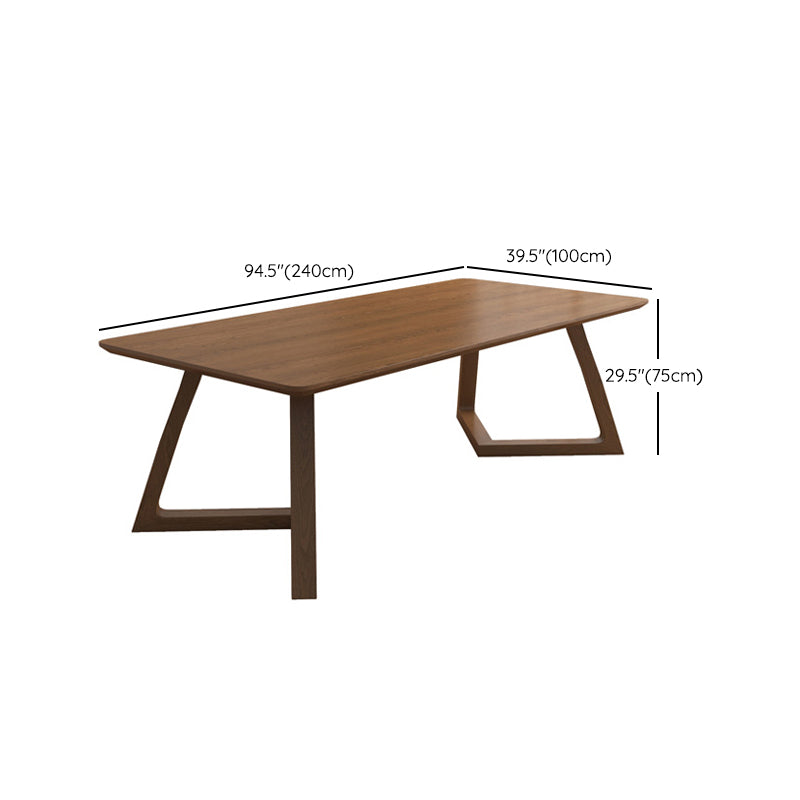 Modern Solid Wood Rectangle Writing Desk 29.53" Tall Sled Base Office Desk