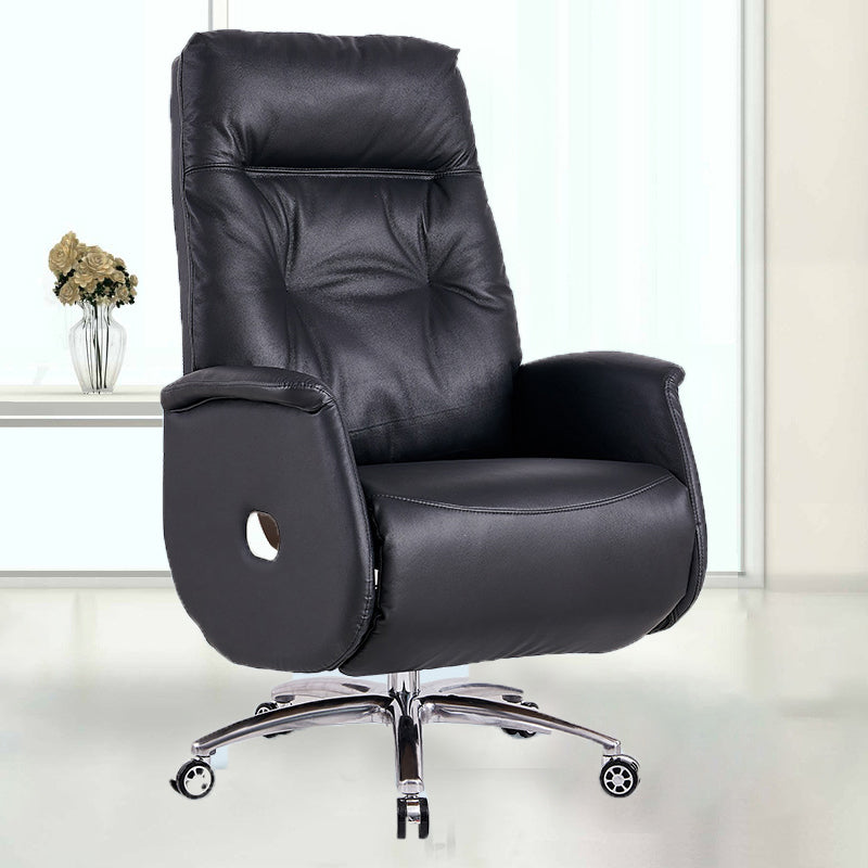 Modern Armless Office Chair Leather Adjustable Seat Height Ergonomic Desk Chair