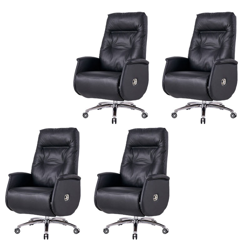 Modern Armless Office Chair Leather Adjustable Seat Height Ergonomic Desk Chair