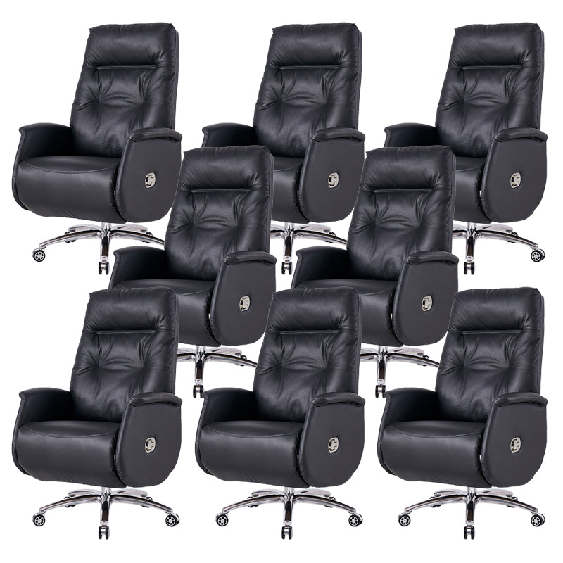 Modern Armless Office Chair Leather Adjustable Seat Height Ergonomic Desk Chair