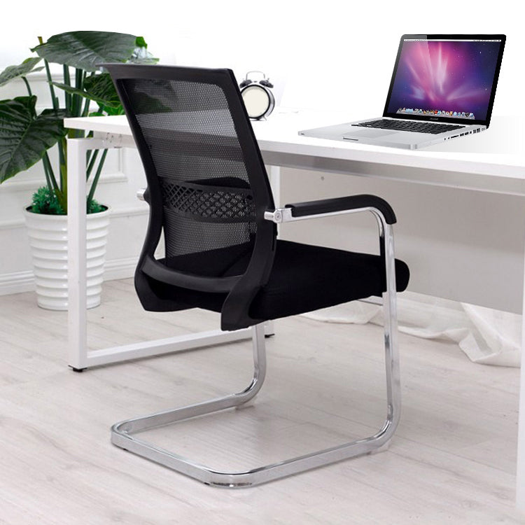 Fixed Arms Mid Back Office Chair Home No Wheels Mesh Desk Chair