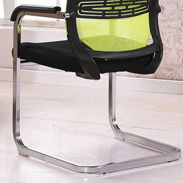 Fixed Arms Mid Back Office Chair Home No Wheels Mesh Desk Chair