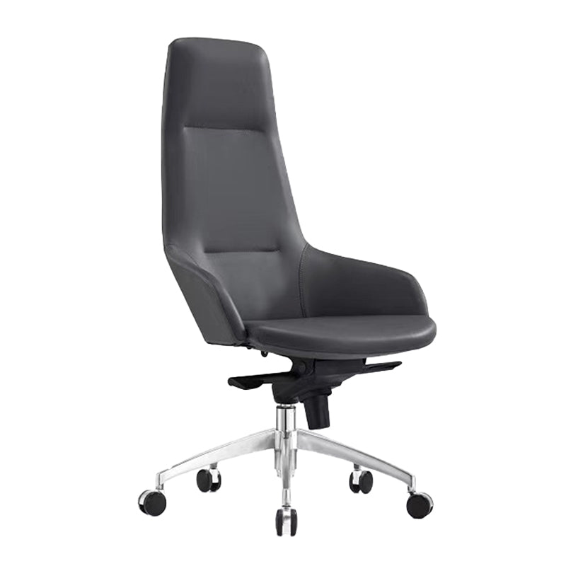 Modern Armless Office Chair Tilt Mechanism No Distressing Leather Ergonomic Desk Chair