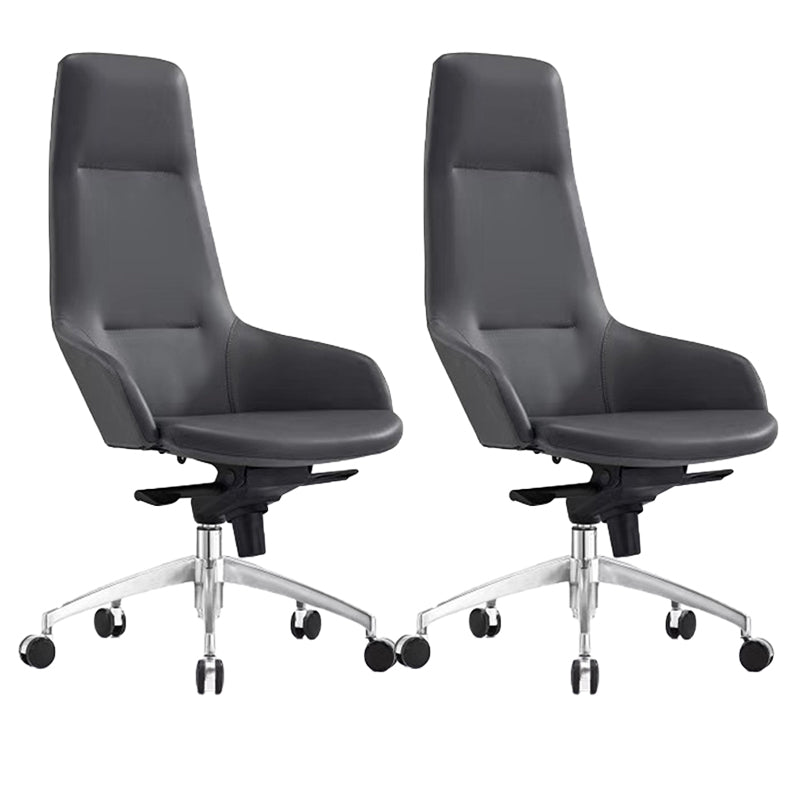 Modern Armless Office Chair Tilt Mechanism No Distressing Leather Ergonomic Desk Chair