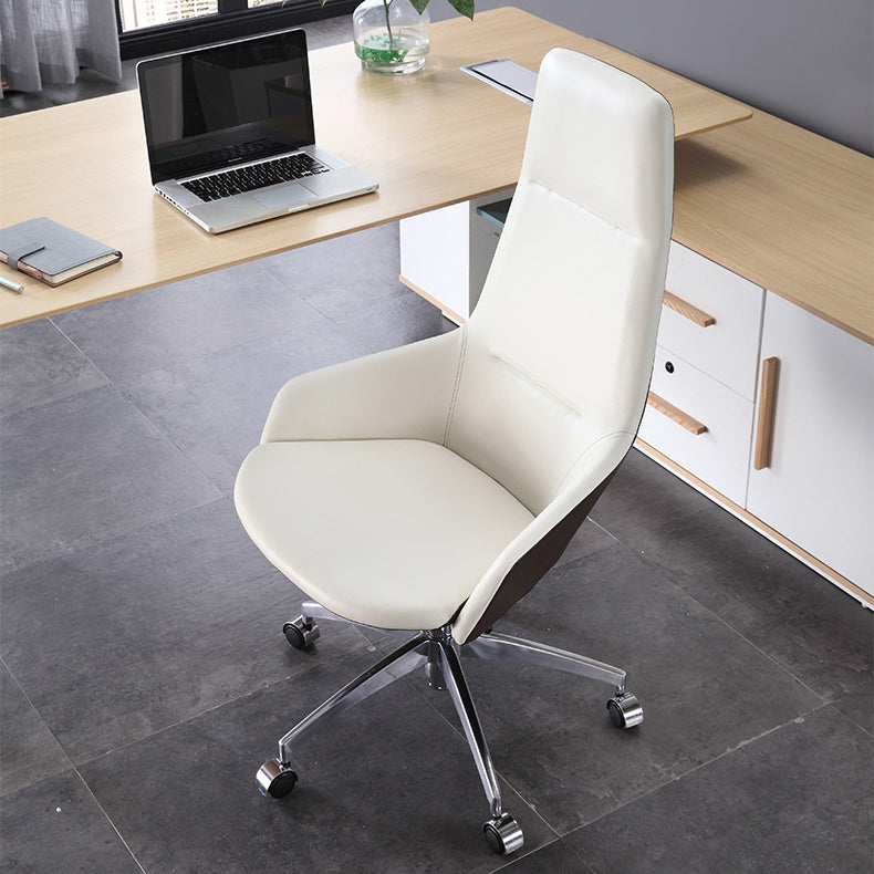 Modern Armless Office Chair Tilt Mechanism No Distressing Leather Ergonomic Desk Chair