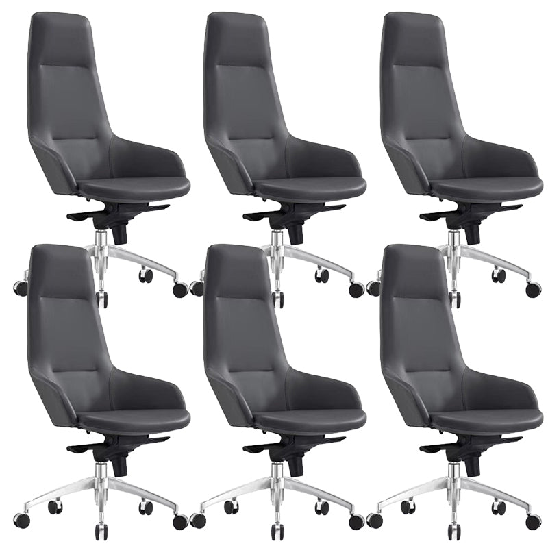 Modern Armless Office Chair Tilt Mechanism No Distressing Leather Ergonomic Desk Chair