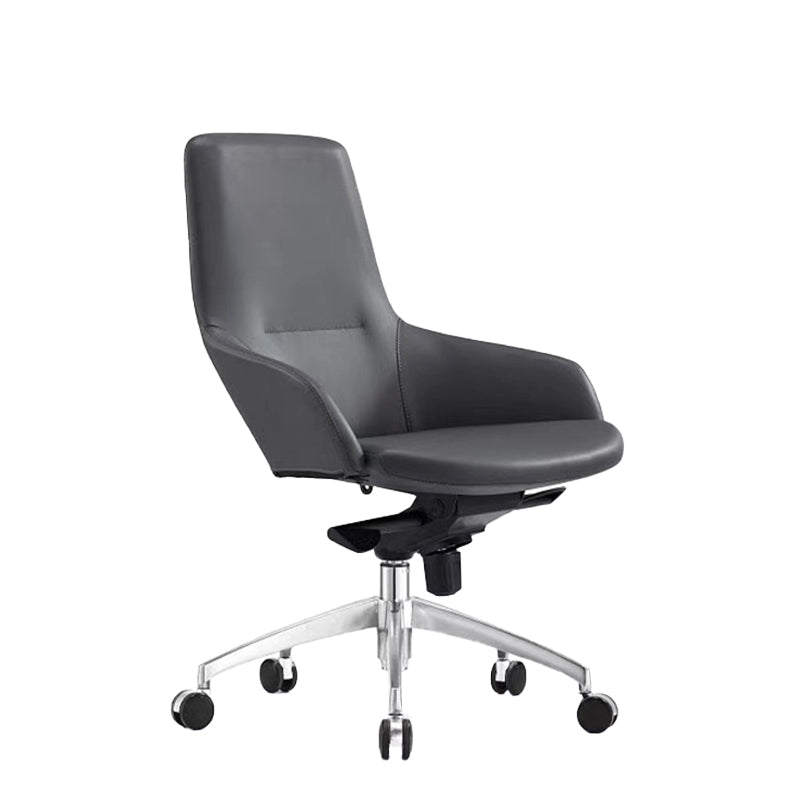 Modern Armless Office Chair Tilt Mechanism No Distressing Leather Ergonomic Desk Chair