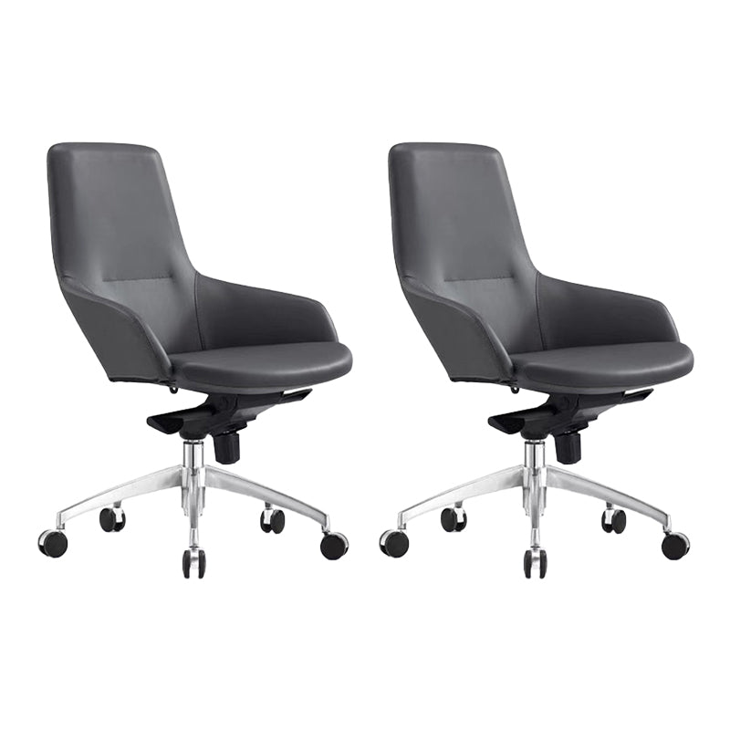 Modern Armless Office Chair Tilt Mechanism No Distressing Leather Ergonomic Desk Chair