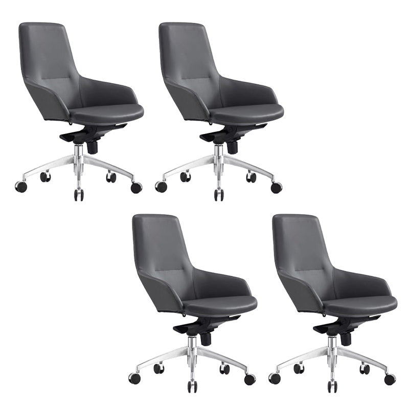 Modern Armless Office Chair Tilt Mechanism No Distressing Leather Ergonomic Desk Chair