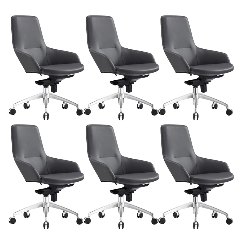 Modern Armless Office Chair Tilt Mechanism No Distressing Leather Ergonomic Desk Chair