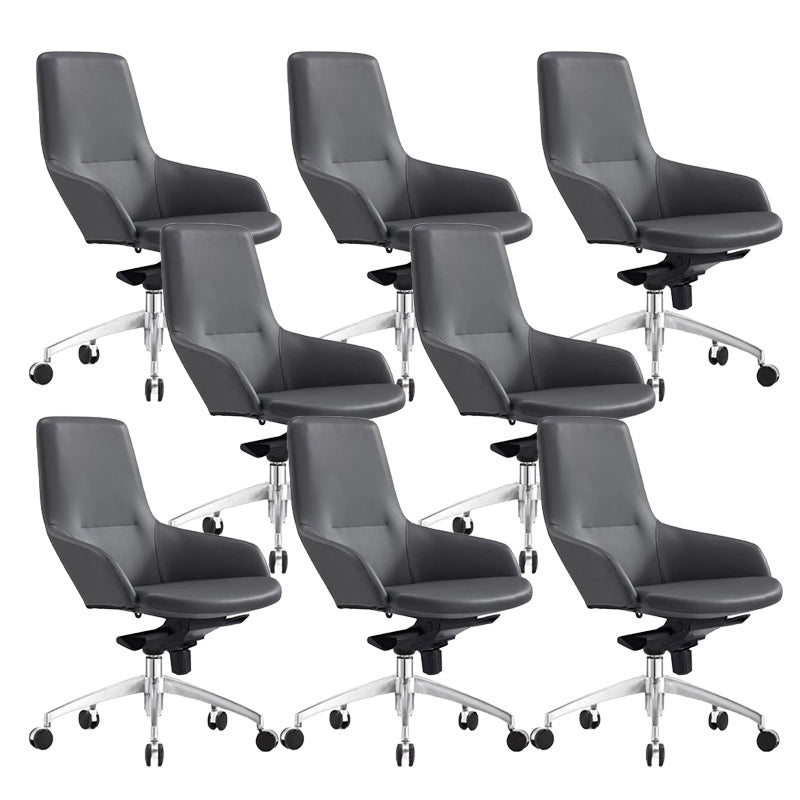 Modern Armless Office Chair Tilt Mechanism No Distressing Leather Ergonomic Desk Chair