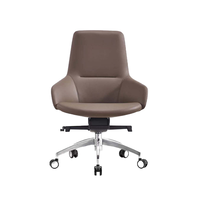 Modern Armless Office Chair Tilt Mechanism No Distressing Leather Ergonomic Desk Chair