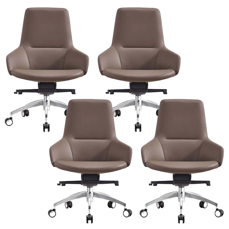 Modern Armless Office Chair Tilt Mechanism No Distressing Leather Ergonomic Desk Chair