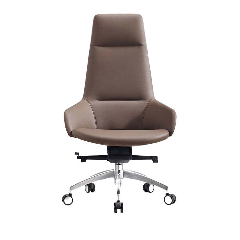 Modern Armless Office Chair Tilt Mechanism No Distressing Leather Ergonomic Desk Chair