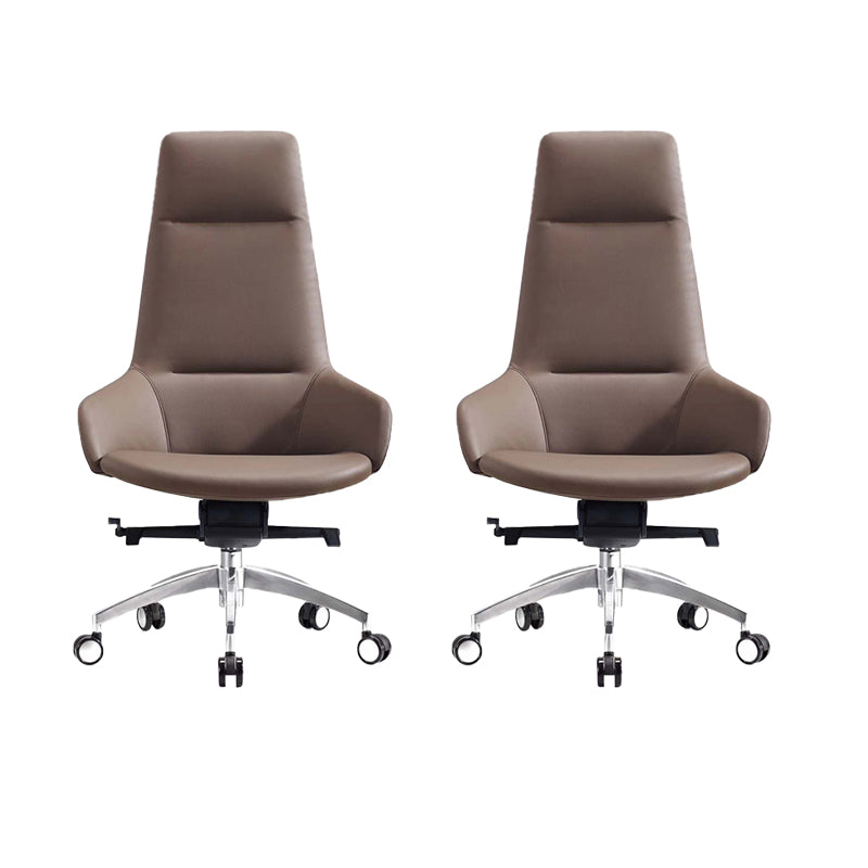 Modern Armless Office Chair Tilt Mechanism No Distressing Leather Ergonomic Desk Chair