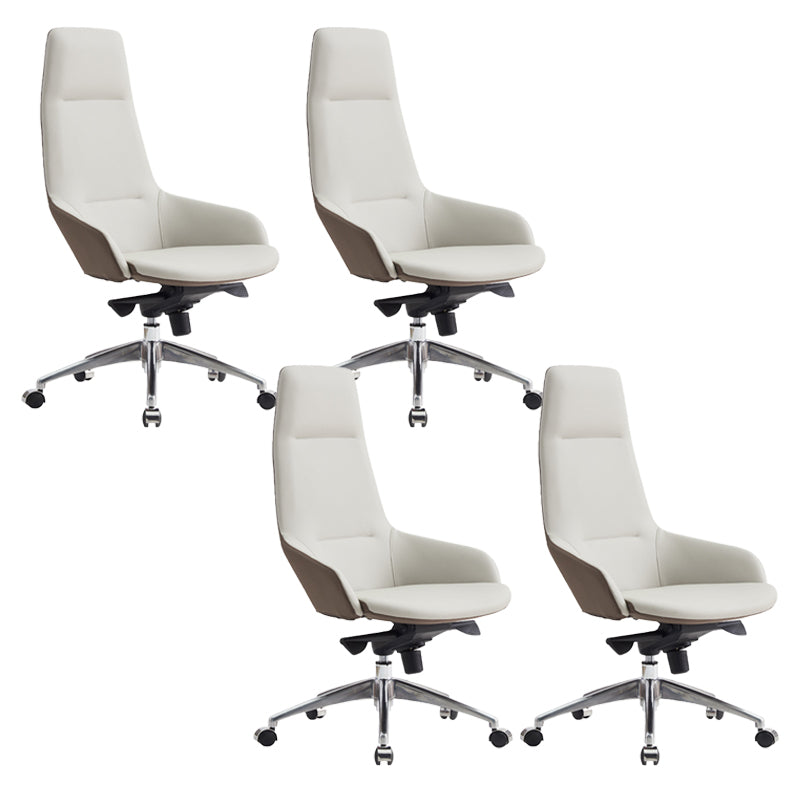 Modern Armless Office Chair Tilt Mechanism No Distressing Leather Ergonomic Desk Chair