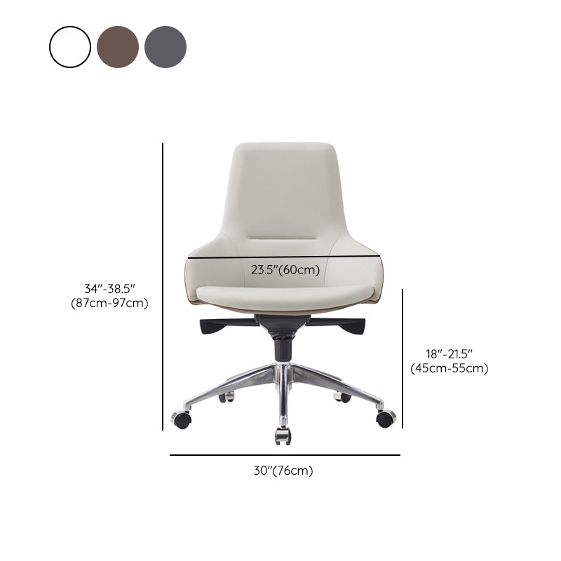 Modern Armless Office Chair Tilt Mechanism No Distressing Leather Ergonomic Desk Chair