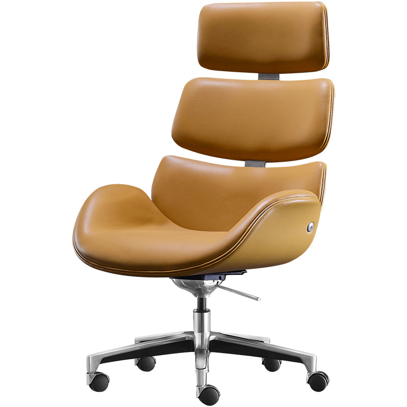 Armless Modern Office Chair Leather Tilt Mechanism No Distressing Ergonomic Desk Chair