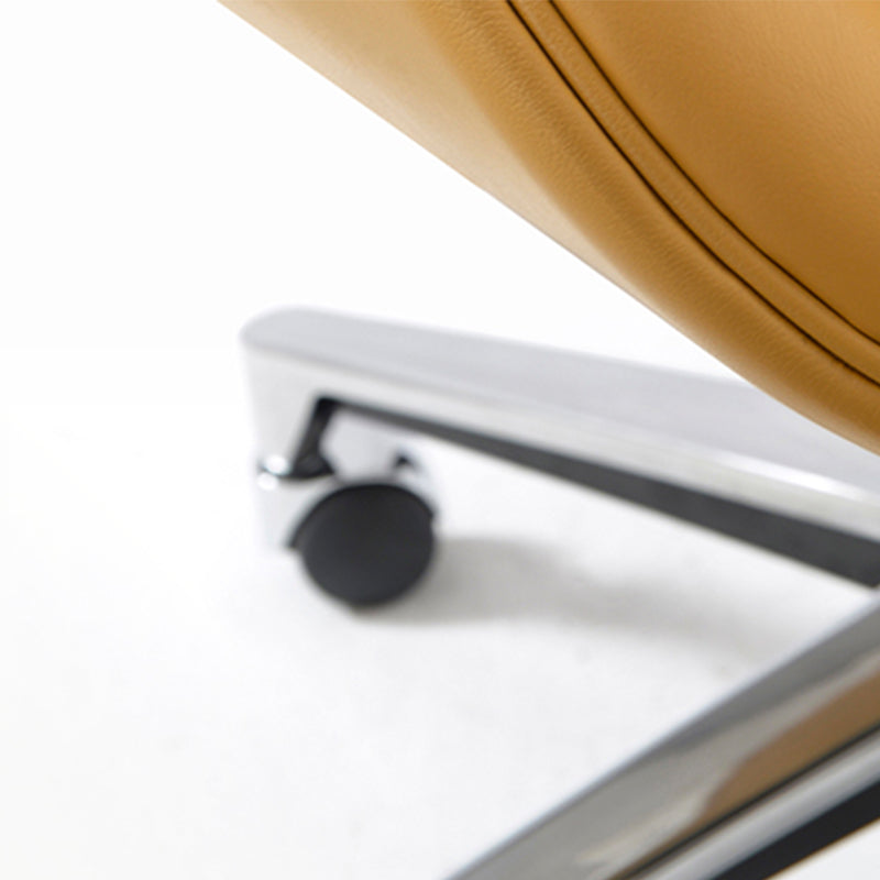 Armless Modern Office Chair Leather Tilt Mechanism No Distressing Ergonomic Desk Chair