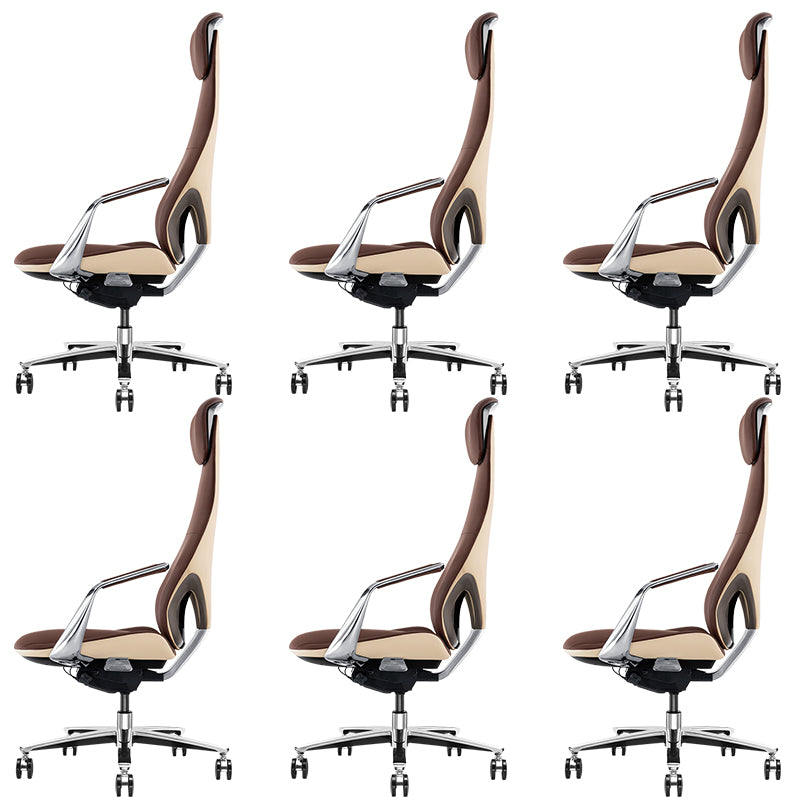 Modern Office Chair Leather Tilt Mechanism No Distressing Ergonomic Chair with Wheels