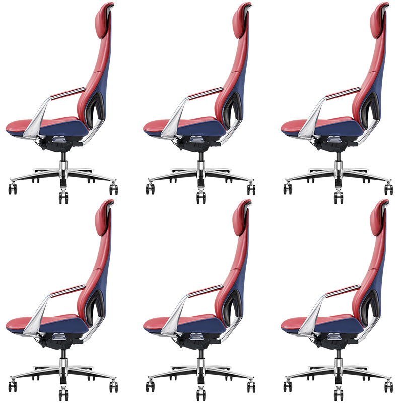 Modern Office Chair Leather Tilt Mechanism No Distressing Ergonomic Chair with Wheels