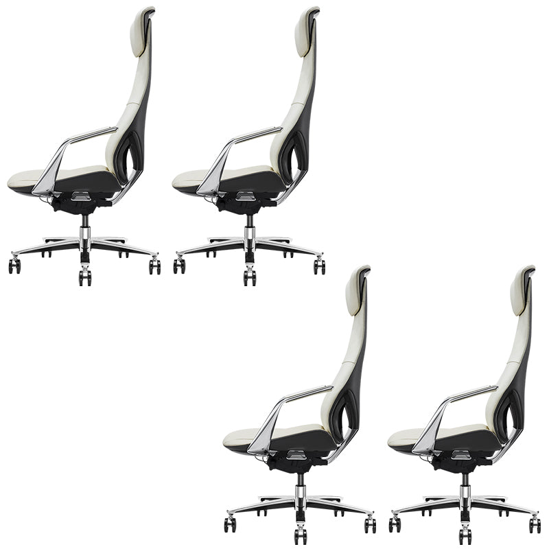 Modern Office Chair Leather Tilt Mechanism No Distressing Ergonomic Chair with Wheels