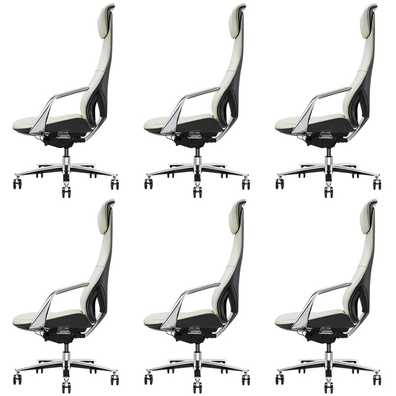 Modern Office Chair Leather Tilt Mechanism No Distressing Ergonomic Chair with Wheels