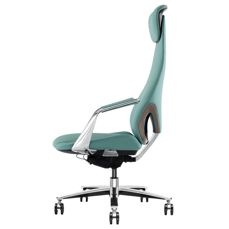 Modern Office Chair Leather Tilt Mechanism No Distressing Ergonomic Chair with Wheels