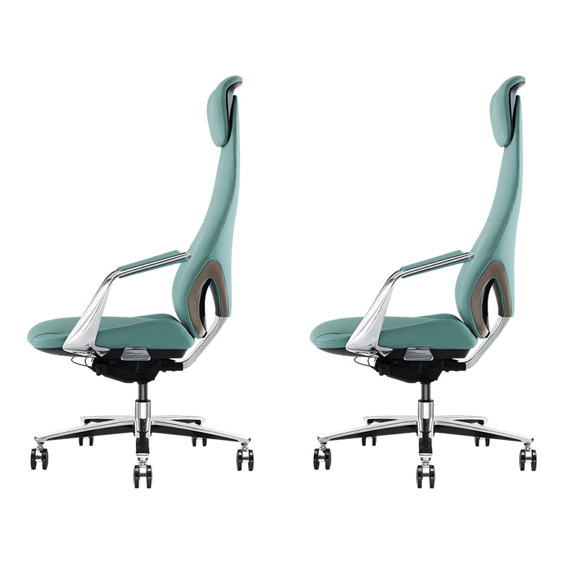 Modern Office Chair Leather Tilt Mechanism No Distressing Ergonomic Chair with Wheels