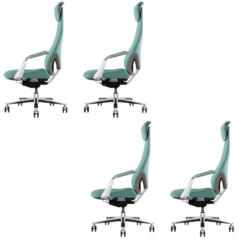 Modern Office Chair Leather Tilt Mechanism No Distressing Ergonomic Chair with Wheels