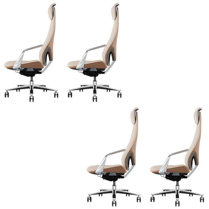 Modern Office Chair Leather Tilt Mechanism No Distressing Ergonomic Chair with Wheels