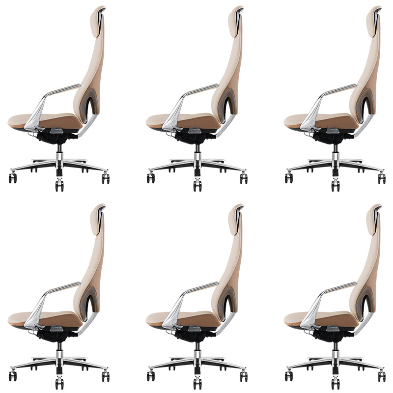 Modern Office Chair Leather Tilt Mechanism No Distressing Ergonomic Chair with Wheels