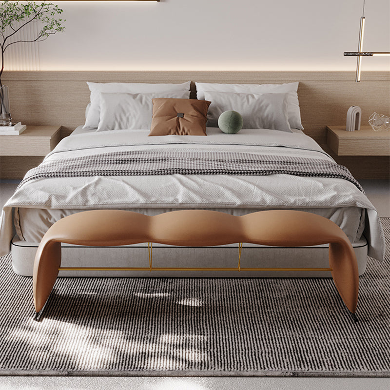 Glam Rectangle Seating Bench Cushioned Backless Bedroom Bench