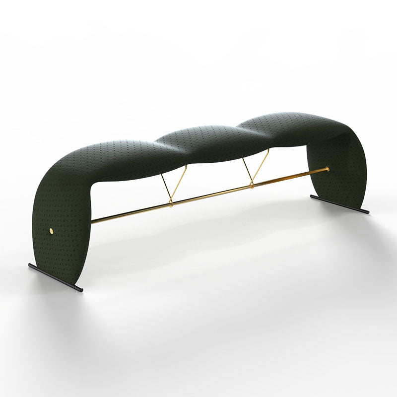 Glam Rectangle Seating Bench Cushioned Backless Bedroom Bench