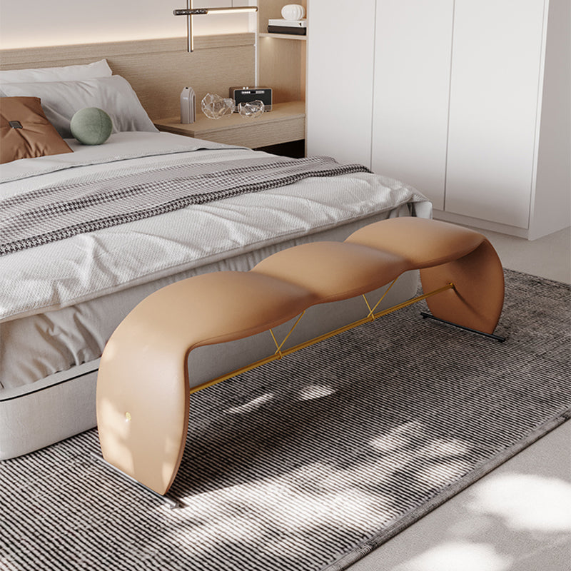 Glam Rectangle Seating Bench Cushioned Backless Bedroom Bench