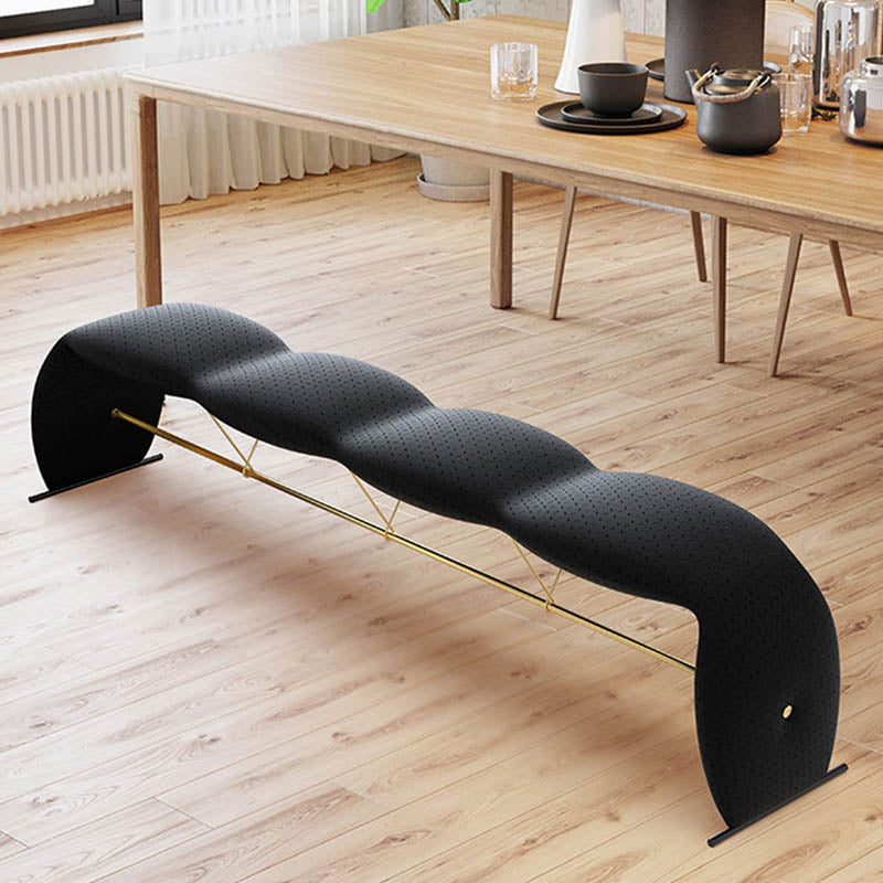 Glam Rectangle Seating Bench Cushioned Backless Bedroom Bench