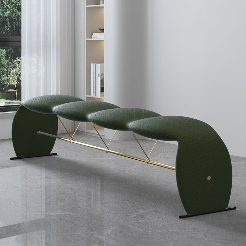 Glam Rectangle Seating Bench Cushioned Backless Bedroom Bench