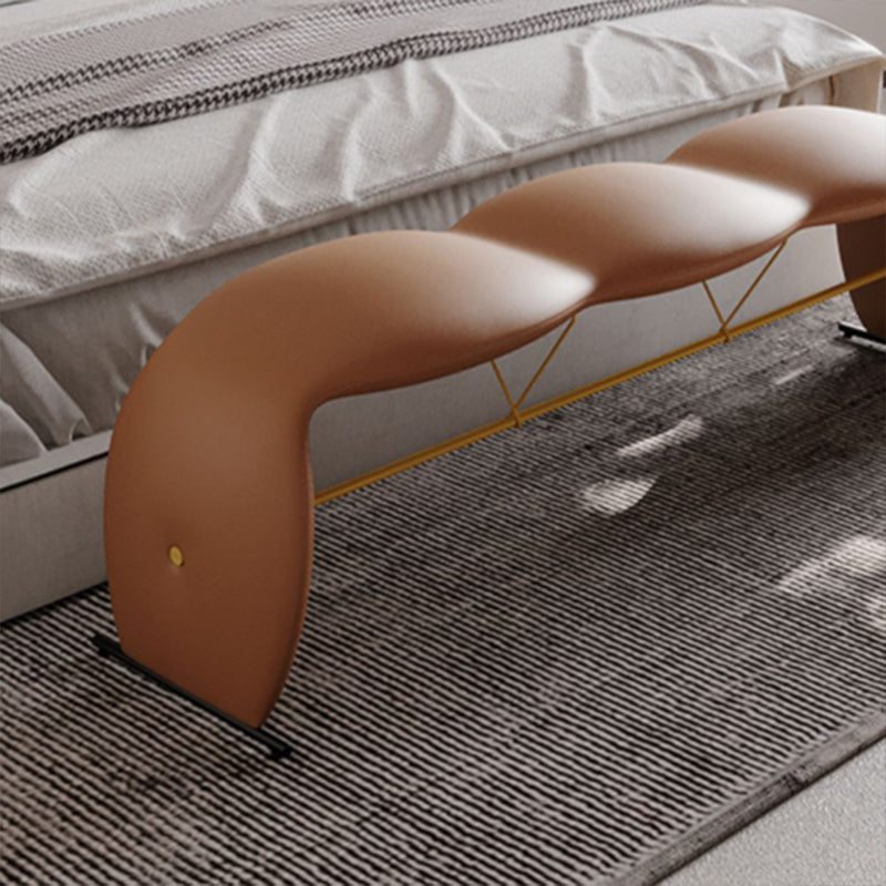 Glam Rectangle Seating Bench Cushioned Backless Bedroom Bench