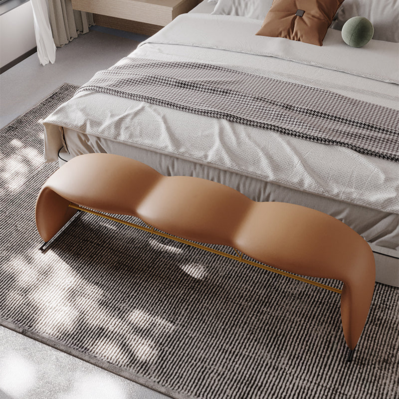 Glam Rectangle Seating Bench Cushioned Backless Bedroom Bench