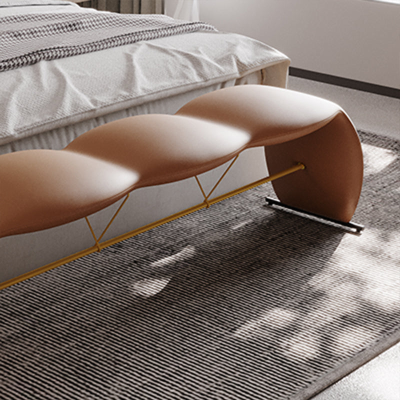 Glam Rectangle Seating Bench Cushioned Backless Bedroom Bench